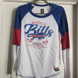 NFL Women's Raglan Tee - White, Blue & Red